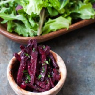 roasted matchstick beets with coconut oil