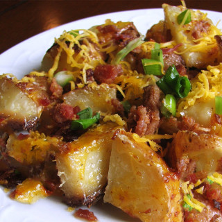 Roasted Ranch Potatoes with Bacon and Cheddar Cheese