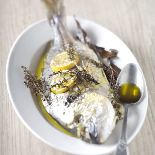 Roasted Sea Bream with Lemon and Olive Oil
