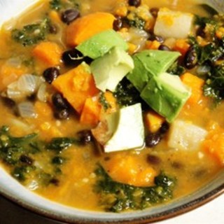 Roasted Vegetable and Kale Soup