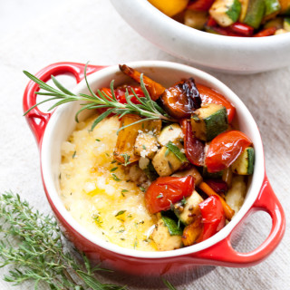 Roasted Vegetables and Parmesan Polenta