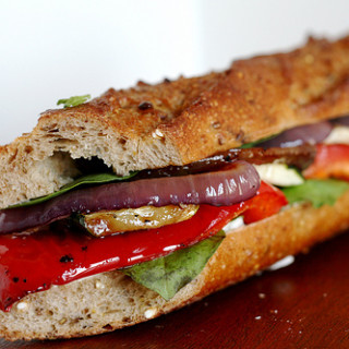 Roasted Vegetables Baguette Sandwich