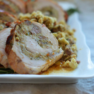 Rolled Stuffed Turkey Breast with Sausage &amp; Herb Stuffing
