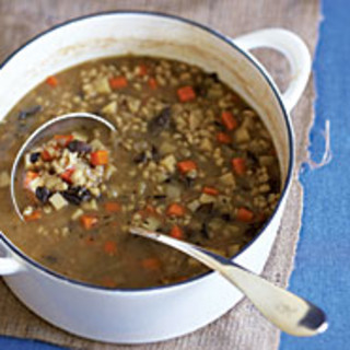 Root Vegetable and Barley Soup with Bacon