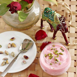 Rose, Pistachio & Cardamom Ice-cream With Gum Arabic (GF)