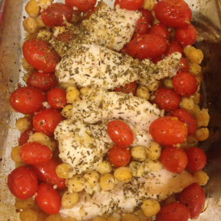 Rosemary Roasted Chicken with Chickpeas and Tomatoes