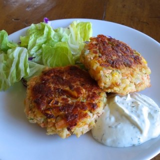 Salmon Cakes with Dill Mustard Sauce