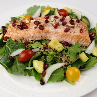 Salmon over Quinoa Kale Salad