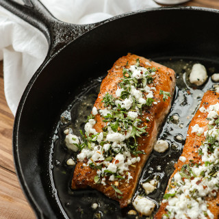 Salmon with Goat Cheese &amp; Herbs