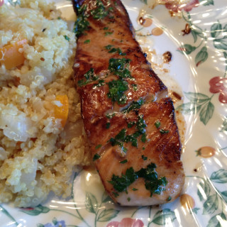 Salmon with Lime Cilantro Butter