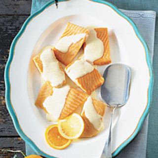Salmon with Tangerine-Lemon Hollandaise Sauce