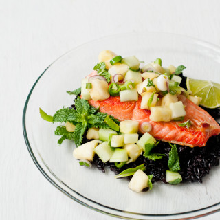 Salmon with Thai Pineapple-Cucumber Salad