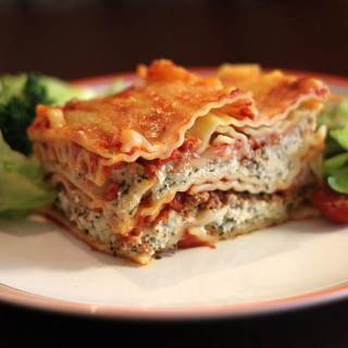 Salmon and spinach lasagna