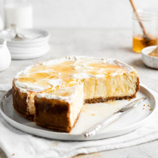 Salted Honey and Sour Cream Cheesecake