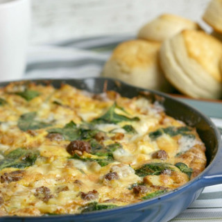 Sausage, Potato, Spinach and Cheddar Frittata