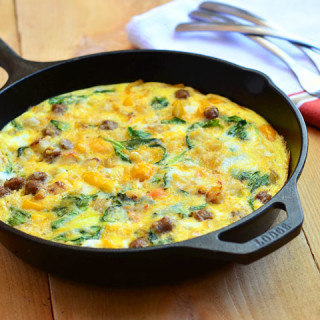Sausage, Spinach, Peppers and Potato Fritatta