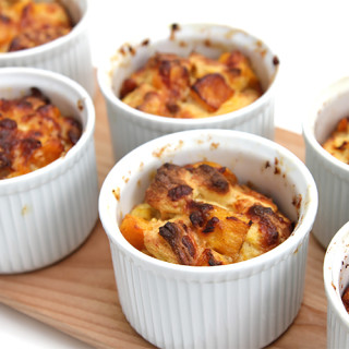 Savory bread puddings with sherry-roasted butternut squash
