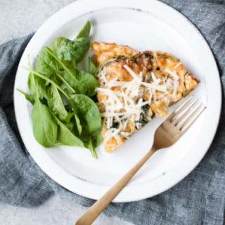 Savory Dutch Baby Oven Pancake with Spinach and Gruyere Cheese Recipe