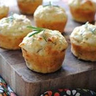 Savory Mini Muffins with Goat Cheese, Red Onion and Rosemary