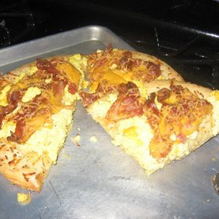 Scrambled Eggs and Cheese Pizza (5 Points)