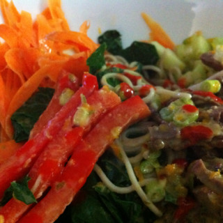 Sesame Noodles with Carrots and Cucumbers