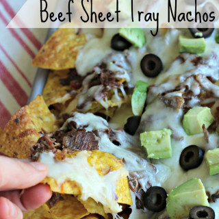 Shredded Beef Sheet Tray Nachos