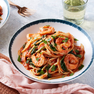 Shrimp &amp; Spaghetti Marinara with Spinach