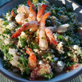 Shrimp Couscous Salad with Mint and Feta