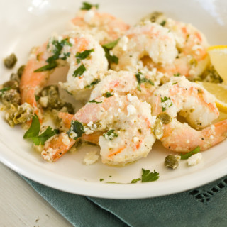 Shrimp for a Small Kitchen (Shrimp with Capers, Lemon and Feta)
