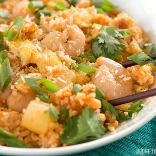 Shrimp Fried Rice with Pineapple and Toasted Coconut