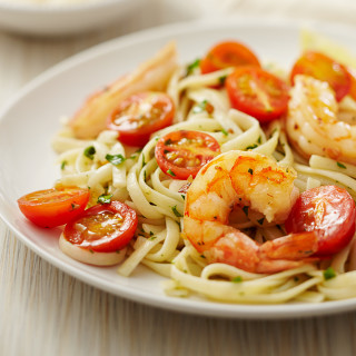 Shrimp Linguine with Tomatoes & Parmesan