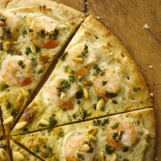 Shrimp Scampi Pizza with Alouette Cheese