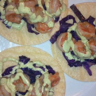 Shrimp Tacos with Creamy Cilantro dressing