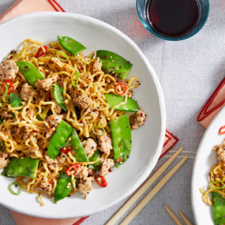 Sichuan-Style Pork Noodles with Snow Peas &amp; Bird's Eye Chile