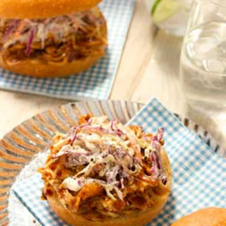 Simple BBQ Chicken and Slaw Sandwiches