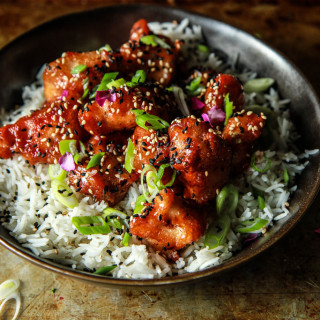 Skinny Fried Sweet and Sour Blood Orange Chicken