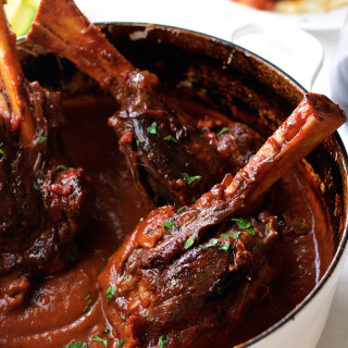 Slow Cooked Lamb Shanks with Red Wine Sauce