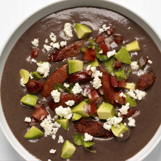 Slow-Cooker Black Bean Soup with Chorizo