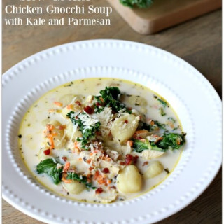 Slow Cooker Chicken Gnocchi Soup with Kale and Parmesan