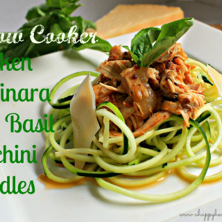 Slow Cooker Chicken Marinara with Basil Zucchini Noodles