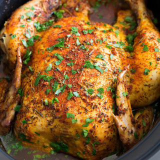 Slow Cooker Chicken {Whole Rotisserie Style}