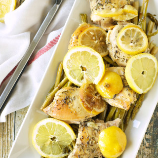 Slow Cooker Lemon Pepper Chicken with Asparagus