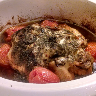 Slow Cooker Roasted Chicken and Tomatos