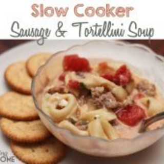 Slow Cooker Sausage and Tortellini Soup--Creamy Goodness!