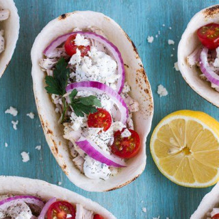 Slow-Cooker Chicken Gyro Boats