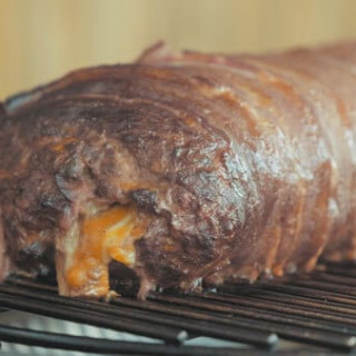 Smoked Bacon-wrapped Stuffed Meatloaf