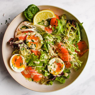 Smoked Salmon Salad in Creamy Caper Chive Dressing