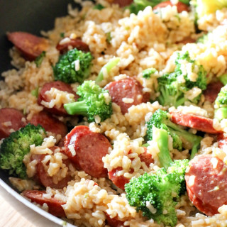 Smoked Sausage and Rice One Skillet Meal