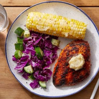Smoky Chicken &amp; Honey Butter with Corn on the Cob &amp; Cabbage Slaw