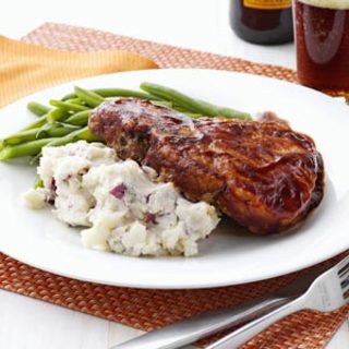 Soda Pop Chops with Smashed Potatoes Recipe